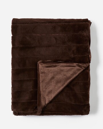 Large Ribbed Faux Fur Throw