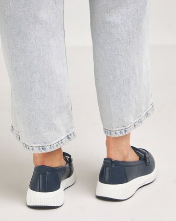 Heavenly Soles Carol Leather Sporty Loafers Extra Wide EEE Fit