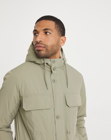 Khaki Shower Resistant Lightweight Padded Parka