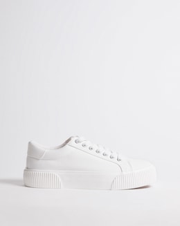 Sicilly Canvas Trainers Chunky Ribbed Sole Wide Fit