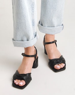 Clovis Twist Flexible Sole Block Heeled Sandals - Extra Wide Fit (EEE)