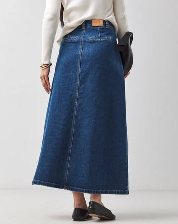 Washed Blue Pocket Front Skirt