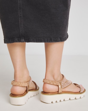 Heavenly Feet Fresco Strappy Glitter Sandals Wide Fit