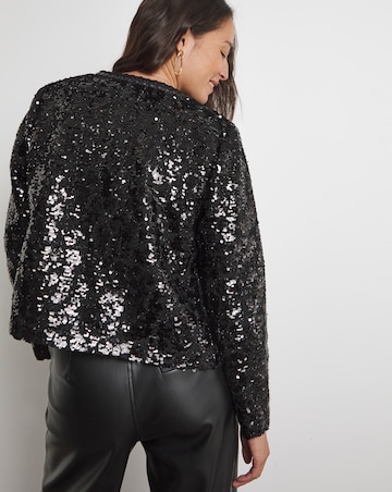 Joanna Hope Cropped Boucle Sequin Jacket