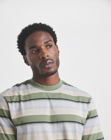 Union Yarn Dyed Stripe T-Shirt -Khaki