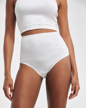 Pretty Secrets 4 Pack Value Cotton Full Brief Knickers -White
