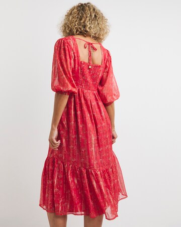 Joanna Hope Foil Print Midi Dress