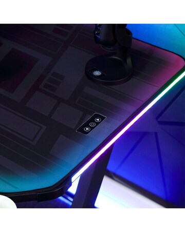 X Rocker Lumio Compact Gaming Desk with 3-Sided App-Controlled LED Lighting