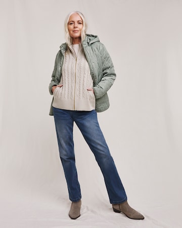 Julipa Cotton Cable Zip Up Cardigan