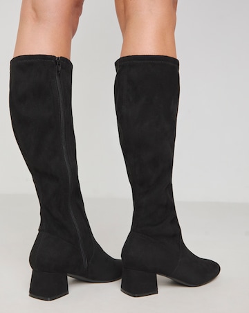 Demi Knee Kigh Heeled Boot - Extra Wide Fit (EEE) & Super Curvy/Curvy Plus Calf