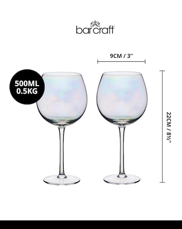 BarCraft Set of Two Iridescent Gin Glasses