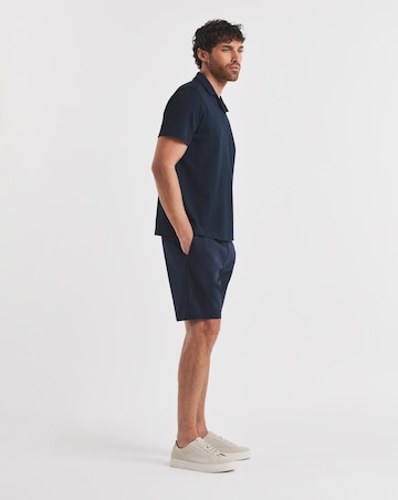 Folio Cotton Rich Revere Smart Interlock Polo- Navy