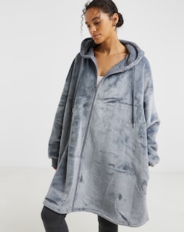 Pretty Secrets Zip Through Oversized Hooded Lounge Dress