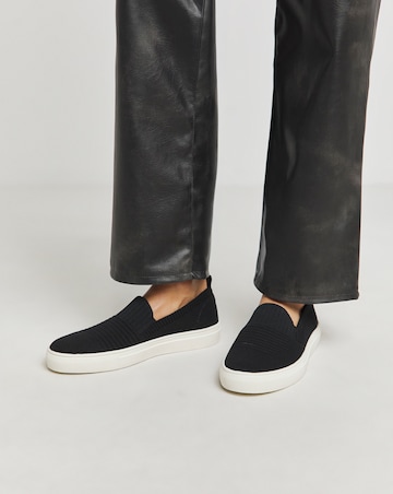 Felicity Stretch Textile Slip On Trainers - Wide Fit (E)