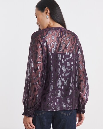 Lurex Jacquard Raglan Blouse
