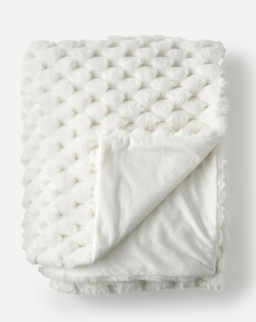 Scallop Faux Fur Throw