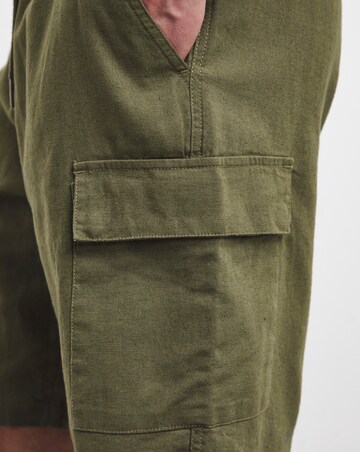 Linen Blend Elasticated Cargo Short