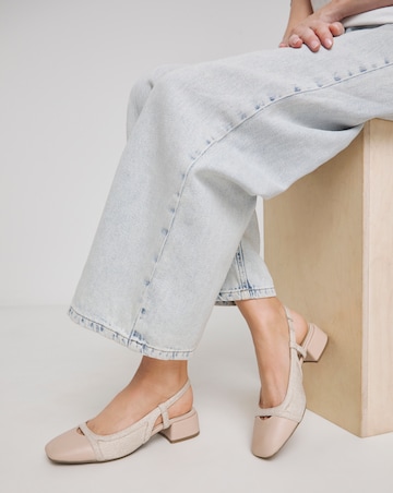 Manila Block Heel Slingback Shoes Wide E Fit