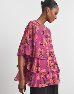 Joanna Hope Tiered Ruffle Blouse