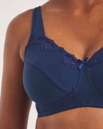Pretty Secrets 2 Pack Non Wired Cotton Rich Bras B-G Navy/Blush