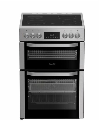 Hotpoint HDE6VDCAX 60cm Electric Double Cooker with Air Fry - Stainless Steel