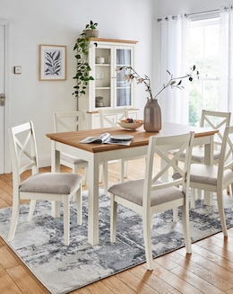 Julipa Ashford Dining Table with 6 Ashford Chairs