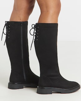 Rome Lace Up Back Riding Boots - Extra Wide Fit (EEE) &amp; Super Curvy Calf