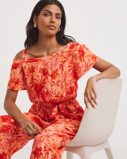 Crinkle Bardot Jumpsuit