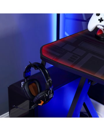 X Rocker Lumio Compact Gaming Desk with 3-Sided App-Controlled LED Lighting