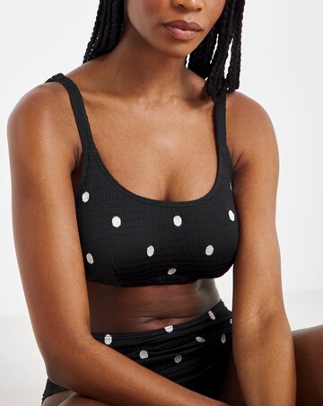 Simply Be Embroidered Spot Shirred Bikini Set