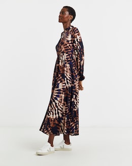 Printed Smock Shirt Dress