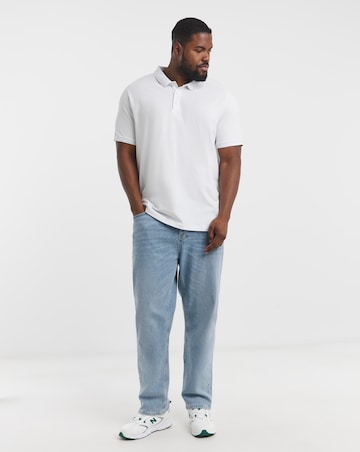 2 Pack Polo Shirts-Black/White Long Length