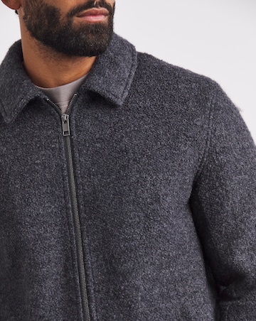 Wool Boucle Relaxed Varsity Jacket