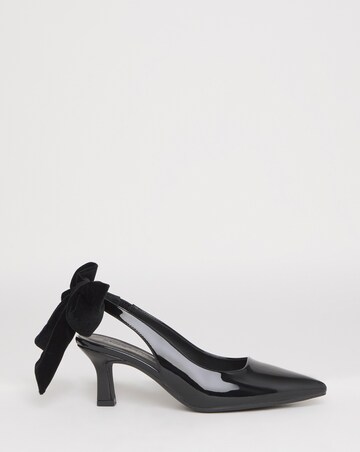 Petal Oversized Bow Slingback Heel Shoes - Wide Fit (E)