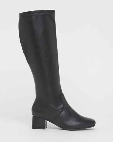 Claudia Low Block Heel Knee High Boots - Wide Fit (E) & Standard/Curvy Calf