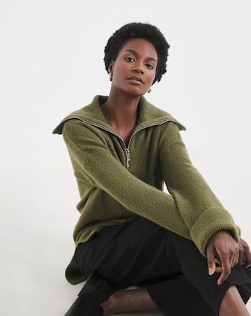 Zip Detail Stepped Hem Tunic