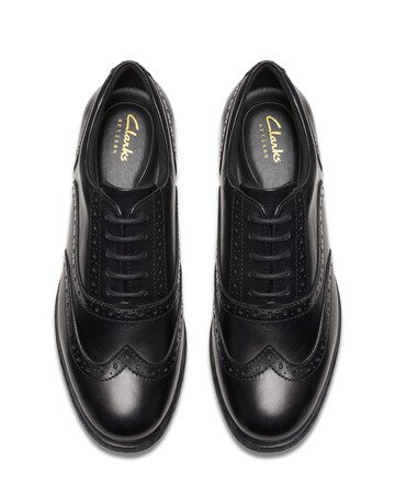 Clarks Havisham Oak Leather Lace Up Brogue Wide Fit