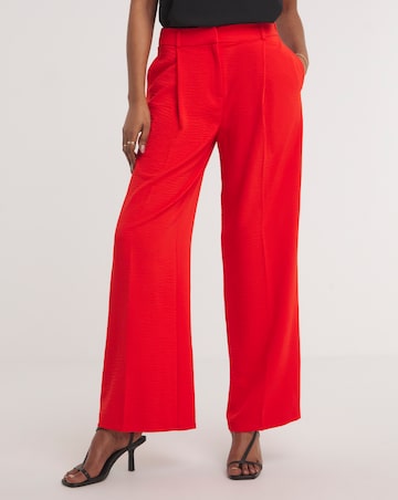 Textured Pleated Wide Leg Trousers
