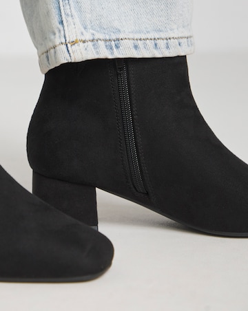 Kit Low Block Heel Ankle Boots - Wide Fit (E)