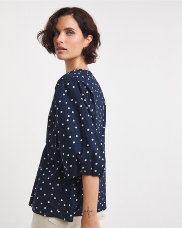 V Neck Bubble Sleeve Top