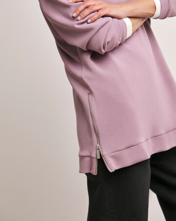 Anthology Elderberry High Neck Zip Side Sweatshirt