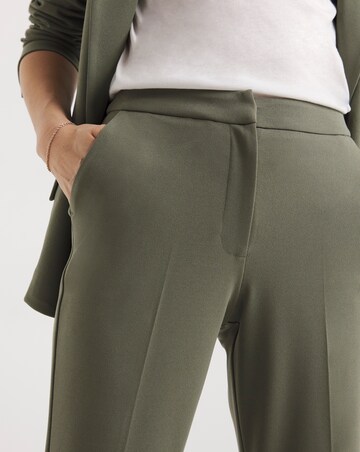Soft Khaki Scuba Straight Leg Trousers