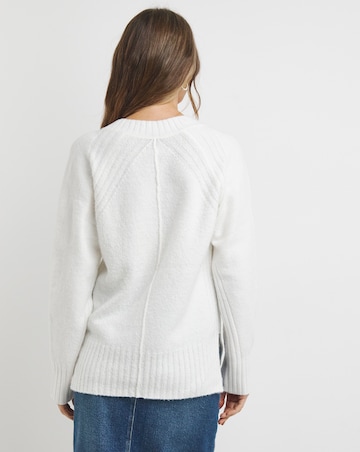 Ribbed Detail V Neck Jumper