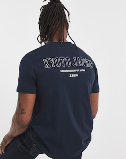 Kyoto Graphic T-Shirt- Navy