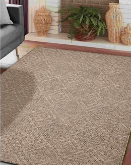 Indoor and Outdoor Natural Finish Diamonds Rug