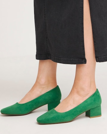 Orlia Block Heel Court Shoe - Wide Fit (E)