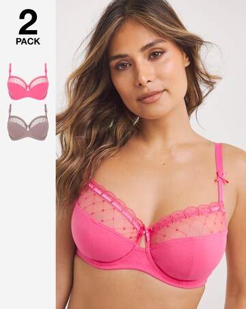 Pretty Secrets 2 Pack Rachel Mink/Pink Balcony Bras B-G
