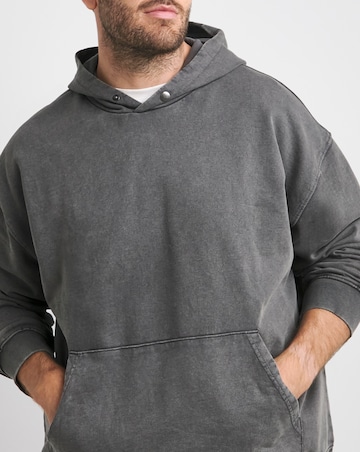 Acid Wash Oversized Hoodie- Charcoal
