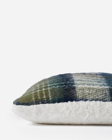Checked Faux Mohair Cushion