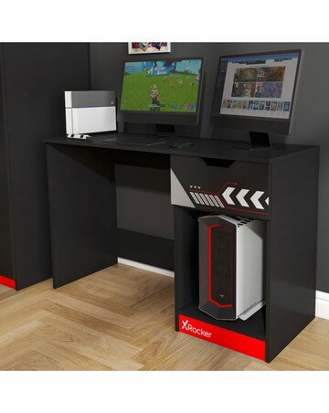 Octane Gaming Desk with Drawer Red